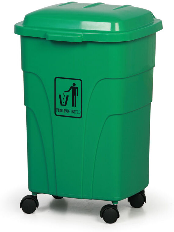 B2B Partner Mobiler plastik Mülleimer 70 l, für mülltrennung, grün
