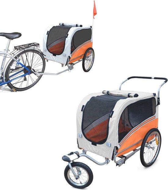 Famanu Fahrradanhänger für Hunde und Kinderwagen - Sicher und Langlebig (Orange, L)