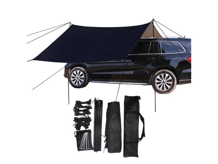 Auvent de voiture étanche pour camion SUV et camionnette, extension latérale, abri solaire, tente nervurée, accessoires de camping