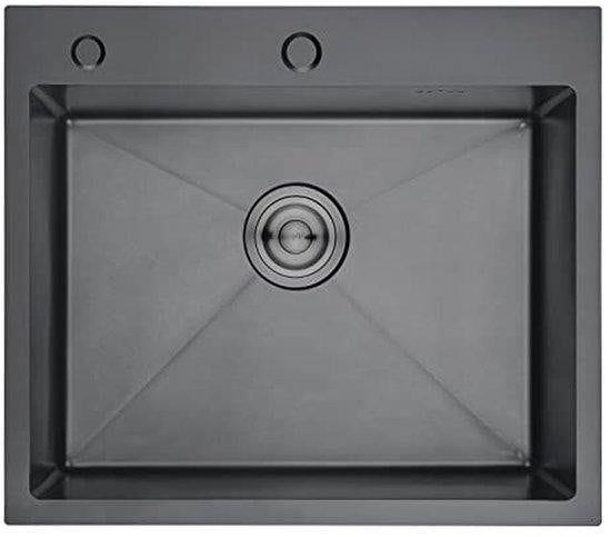 Ibergrif Geluidsdempende Keuken Spoelbak RVS Zwart 55 x 45 cm