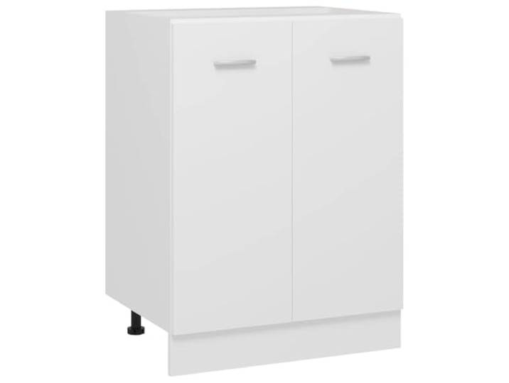 fsahslih Küchendesign Unterschrank Lyon Weiß 60x46x81,5 cm Holzwerkstoff Praktischer Aufbewahrungsschrank für die Küche mit zwei Regalböden, zwei Türen und kompakter Stellfläche in Weiß.