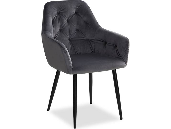 Chaise Salle à Manger Velours Gris Design Moderne Chaise de Cuisine Chaise pas Cher Fauteuil Rembourrée