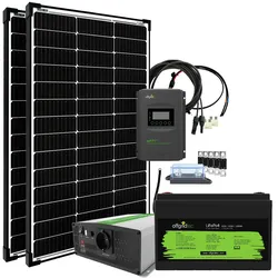 Offgridtec® Autark Pro M 200W Solaranlage - 1500W AC Leistung 100Ah LiFePO4 Akku - 0% MwSt. (gemäß§12 Abs.3 UstG**)