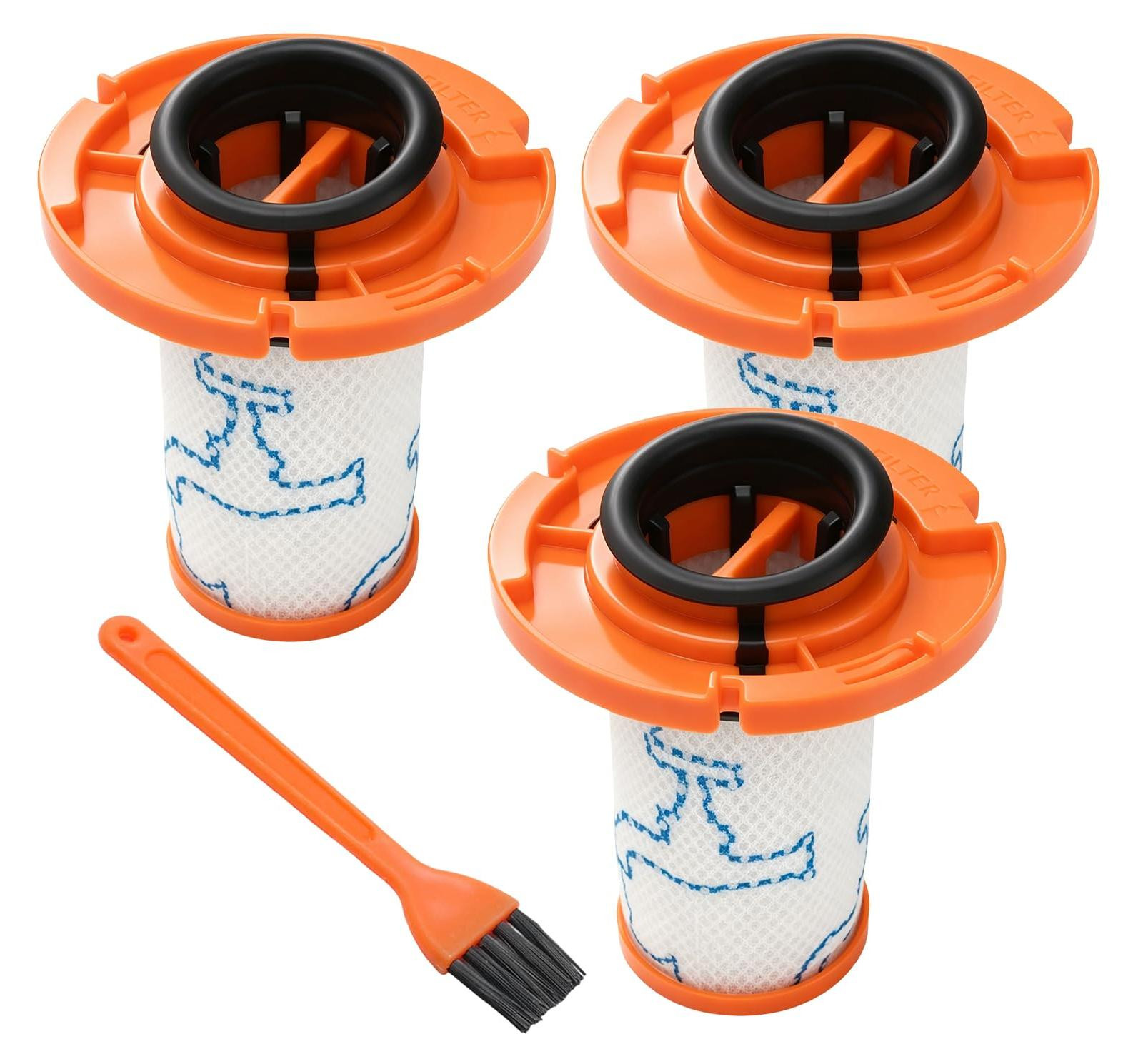 Dripio HEPA-filterset van 3 stuks met borstel voor Rowenta X-Force Flex