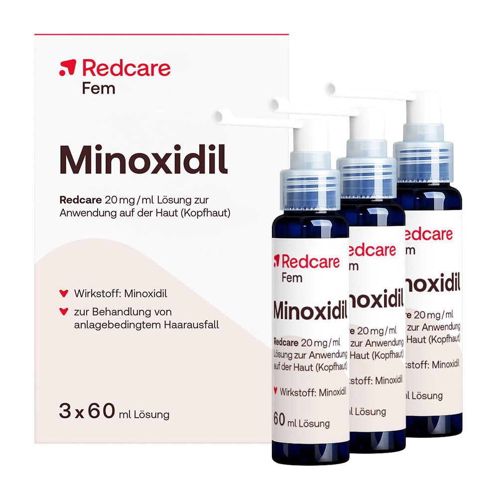 Minoxidil Redcare 20mg/ml Lsg.z.Anwendung a.d.Haut 3x60 ml Lösung