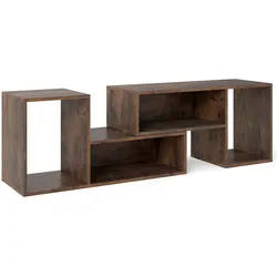 COSTWAY 2-teiliger TV-Ständer, frei kombinierbar, TV-Tisch für Fernseher bis zu 60 Zoll (Kaffee)