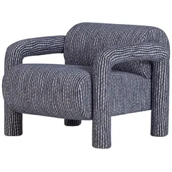 Sessel Lenny - Kite-Musterstoff Grau-Blau