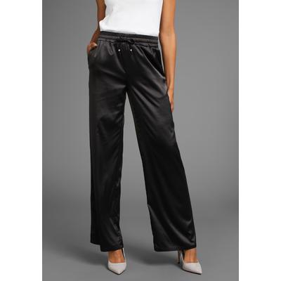 Schlupfhose LAURA SCOTT, Damen, Gr. 42, N-Gr, schwarz, Web, Obermaterial: 95% Polyester, 5% Elasthan, unifarben, figurumspielend lang, Hosen Schlupfhose, mit Elastikbund
