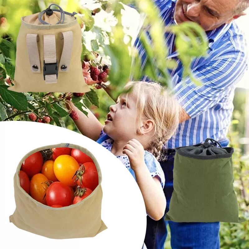 INF Canvas Sammelbeutel - Freihändige Beerenpflücktasche Schwarz