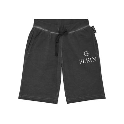 Jogginghose PHILIPP PLEIN "Basic", Herren, Gr. 12, weite Kindergrößen, grau (02, schwarz), Obermaterial: 100% Baumwolle, Hosen Jogginghose