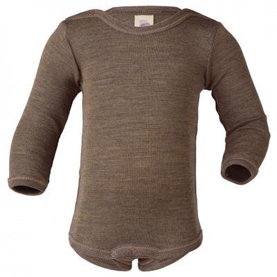 Engel - Baby-Body Langarm Mit Druckverschluss Schulter - Merinounterwäsche Gr 74/80 braun