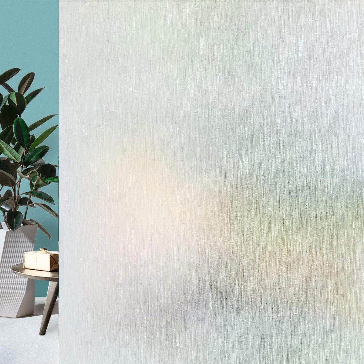 Zelfklevende statische raamfolie melkglas voor privacy, Wit, 443 x 200 cm
