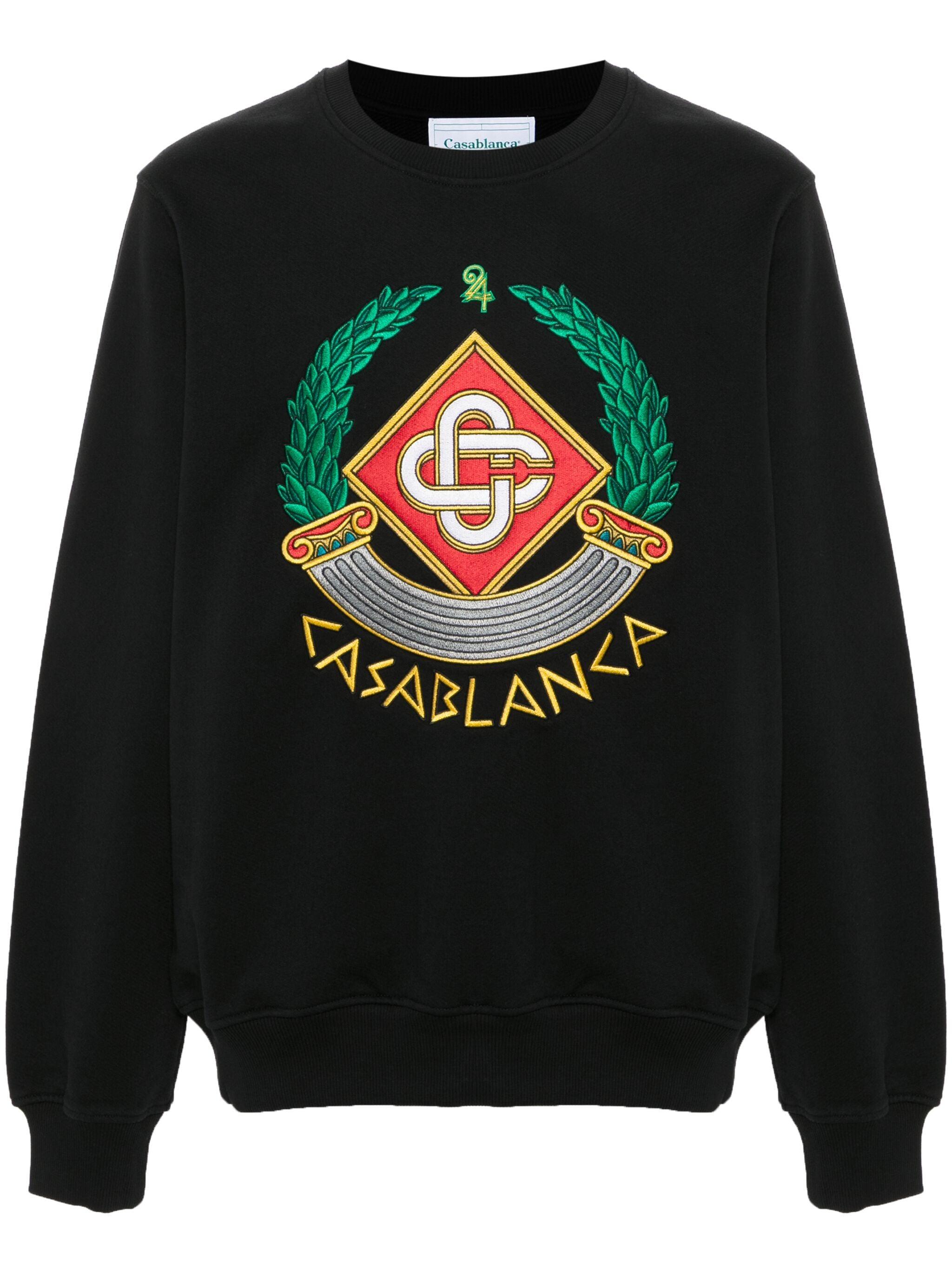 Casablanca Casa Crest Geborduurd Sweatshirt in Zwart