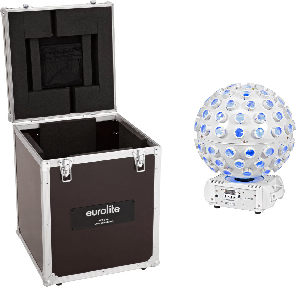 EuroLite Set Led B-40 Laser Strahleneffekt Weiß + Case