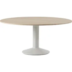 Midst Tisch 160 cm rund helle Eiche auf grauem Bein