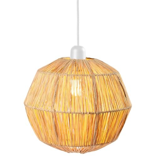 Marrakesch Boheemse hanglamp met ronde rattan lampenkap