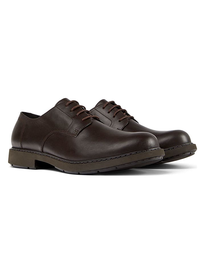 Camper Leder-Schnürschuhe "Neuman" in Braun - 46