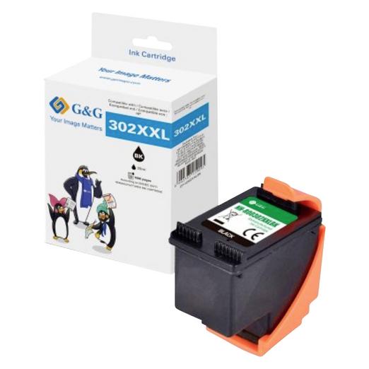 G&G XXL-Patrone kompatibel mit HP 302XL/ F6U68AE (BK) (70360)
