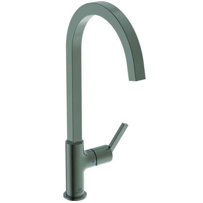 Ideal Standard Gusto Küchenarmatur BD411A5 magnetic grey, mit hohem eckigen Rohrauslauf
