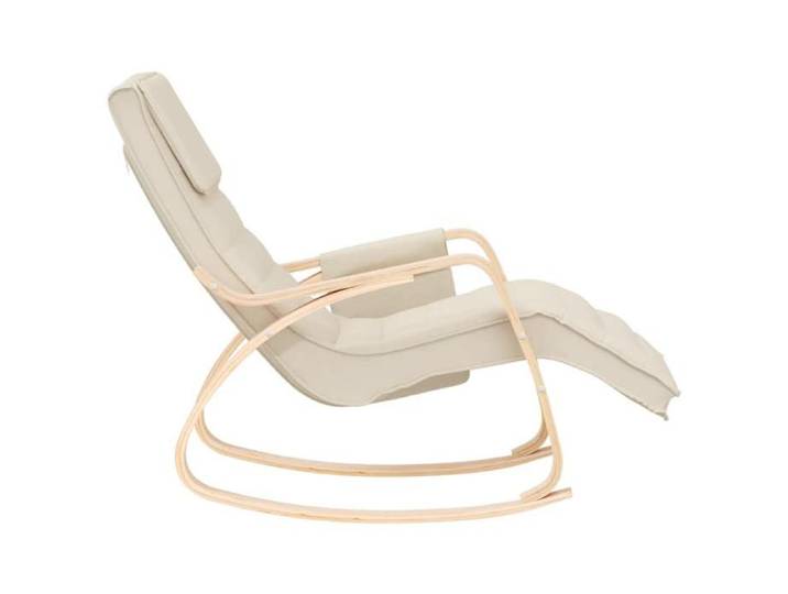 Fauteuil Allaitement - Crème - Chaise à bascule - Rocking Chair - Crème Tissu 67x80x88 cm F1529