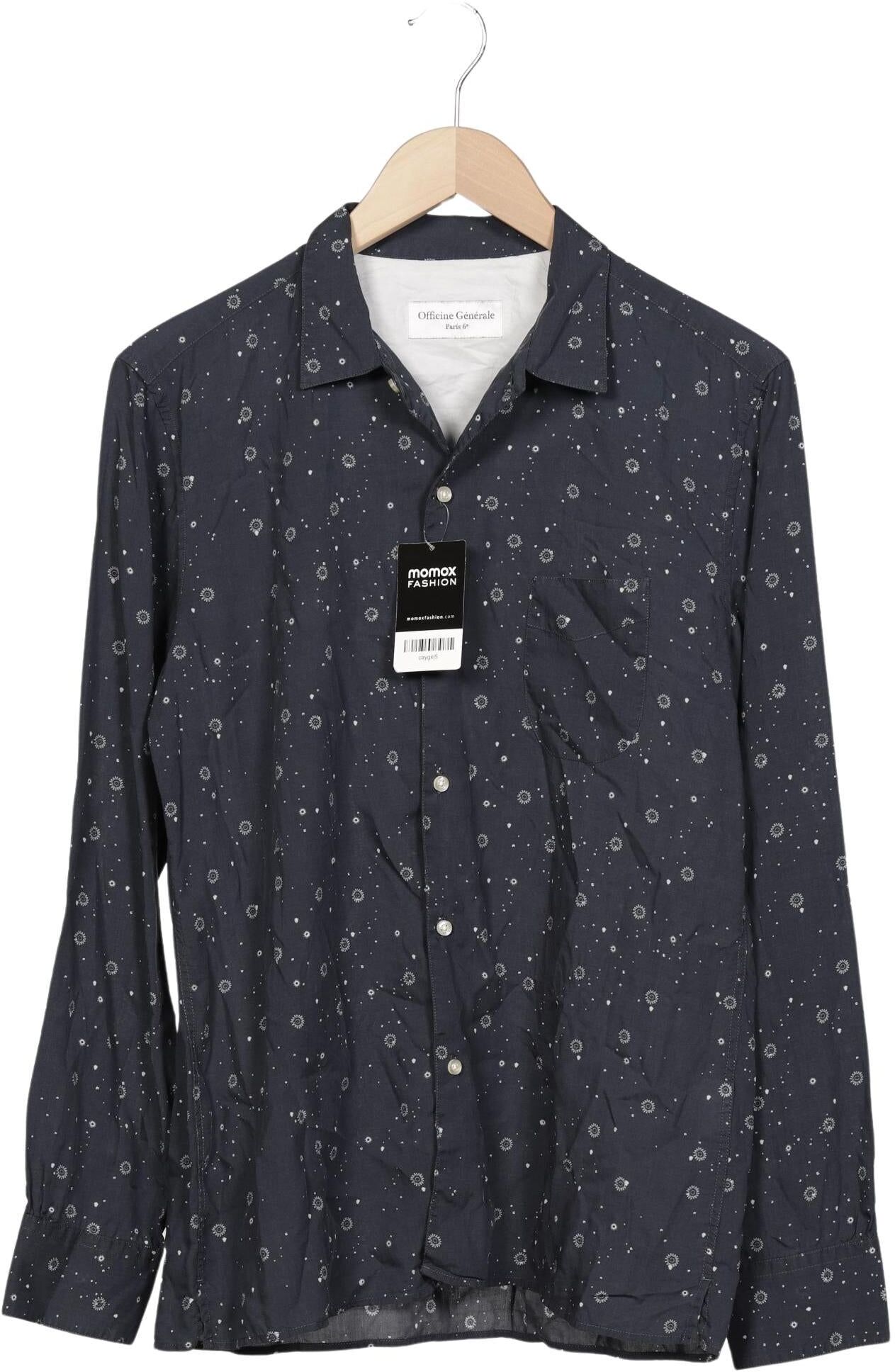 Officine Generale Herren Hemd, Marineblau, Gr. L, Lyocell - Second Hand