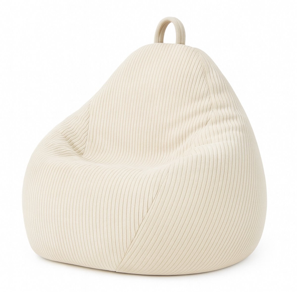 Bananair Peervorm zitzak van ribfluweel met afneembare hoes - Wit - 105 x 85 cm