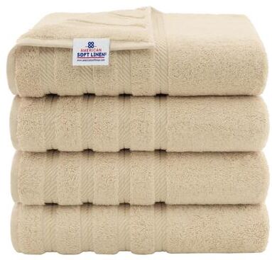 American Soft Linen 100% Cotton Turkish Bath Towels Large, 4 Pack Luxury Hotel Spa Quality Turkish Bath Towels Bathroom Sets