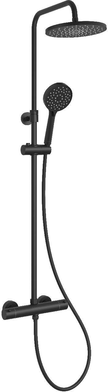 Kielle Oudee Doucheset met thermostaat, 3 straalpatronen, mat zwart, 228 mm, 20602024