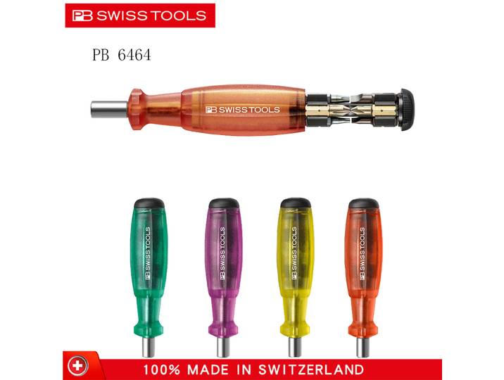 PB Swiss Tools-Tournevis magnétique 8 en 1, poignée suisse, embouts interchangeables 1/4, outil portable pour documents, PB 6464