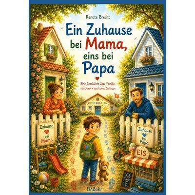 Ein Zuhause bei Mama, eins bei Papa - Eine Geschichte über Familie, Patchwork und zwei Zuhause, Taschenbuch von Renate Brecht, Verlag DeBehr,