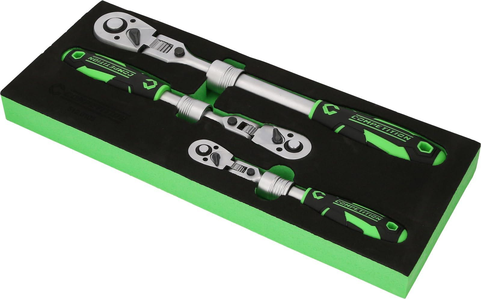 3-delige telescopische ratelset met 1/4 inch, 3/8 inch en 1/2 inch voor klussen