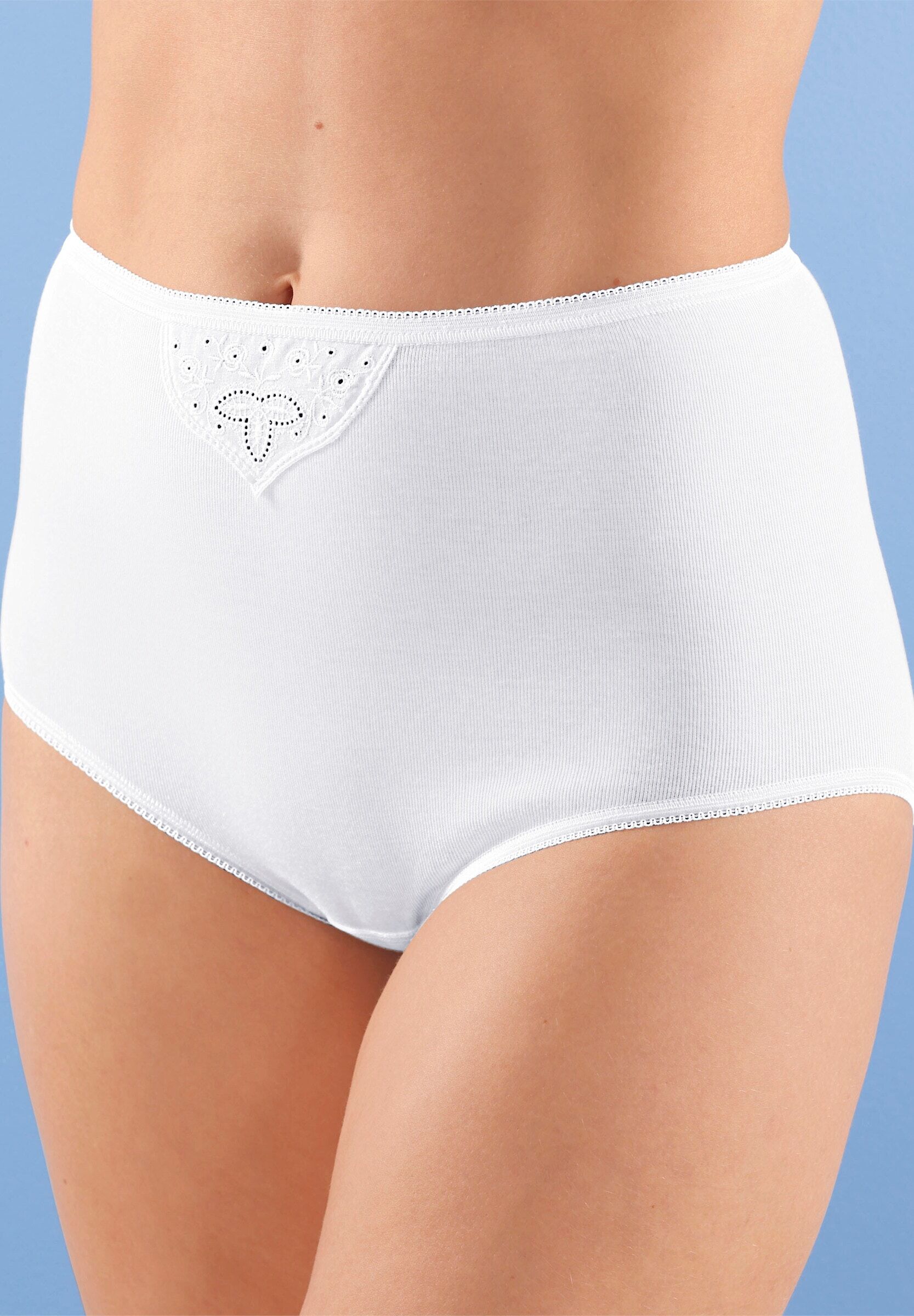 Taillenslip SCHIESSER "Taillenslip Taillenslip mit kleinem Batist-Motiv 2 Stück", Damen, Gr. 46, 2 Stk., weiß, Unterhosen Taillenslip