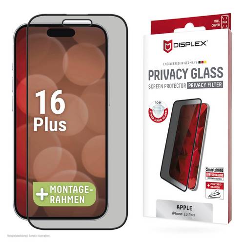 DISPLEX Privacy Glass FC Displayschutzglas mit Blickschutz Apple iPhone 16 Plus 1 St. Seitlicher Blickschutz 02017