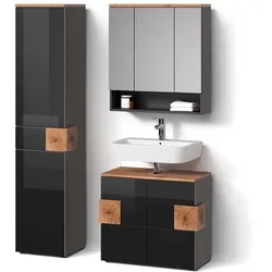 BADMÖBEL-SET Tanaro, Anthrazit, 3-teilig
