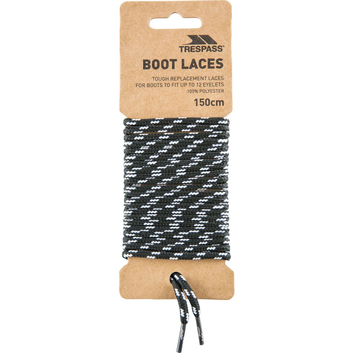 Trespass Laces 150 - Round Laces 150CM black (BLK) EACH UUACMIN30062_BLK_EACH