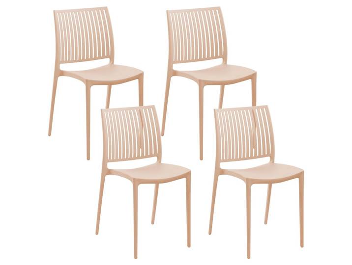 GARTENSTUHL 4er-Set Sandbeige Illumani
