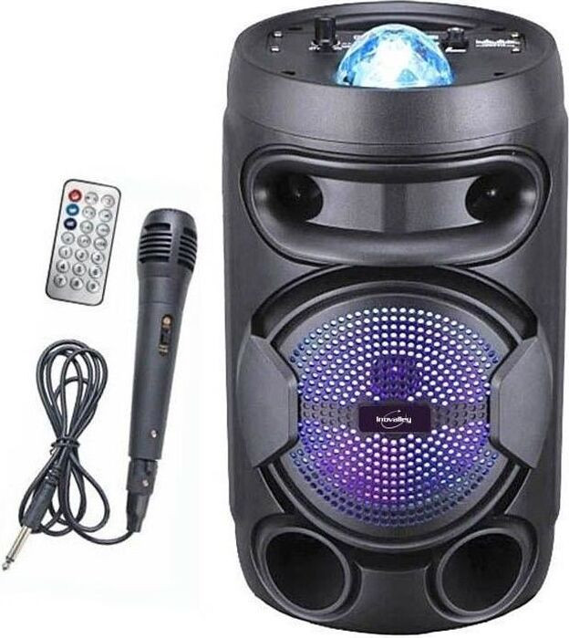 INOVALLEY Bluetooth-luidspreker met lichteffecten en karaoke-functie, 400W, inclusief microfoon en afstandsbediening