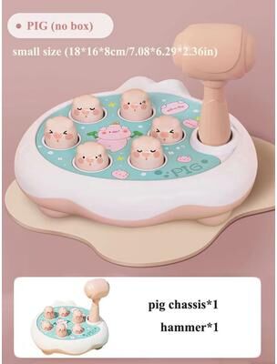 Inspired Finds Montessori Animal Hammer Puzzle Toy Duck, Frog, Pig Set For Toddlers Ages 12 24 Months pig No Box