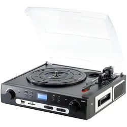 Q-Sonic UPL-855.MP3 (Vollautomatisch), Plattenspieler, Schwarz