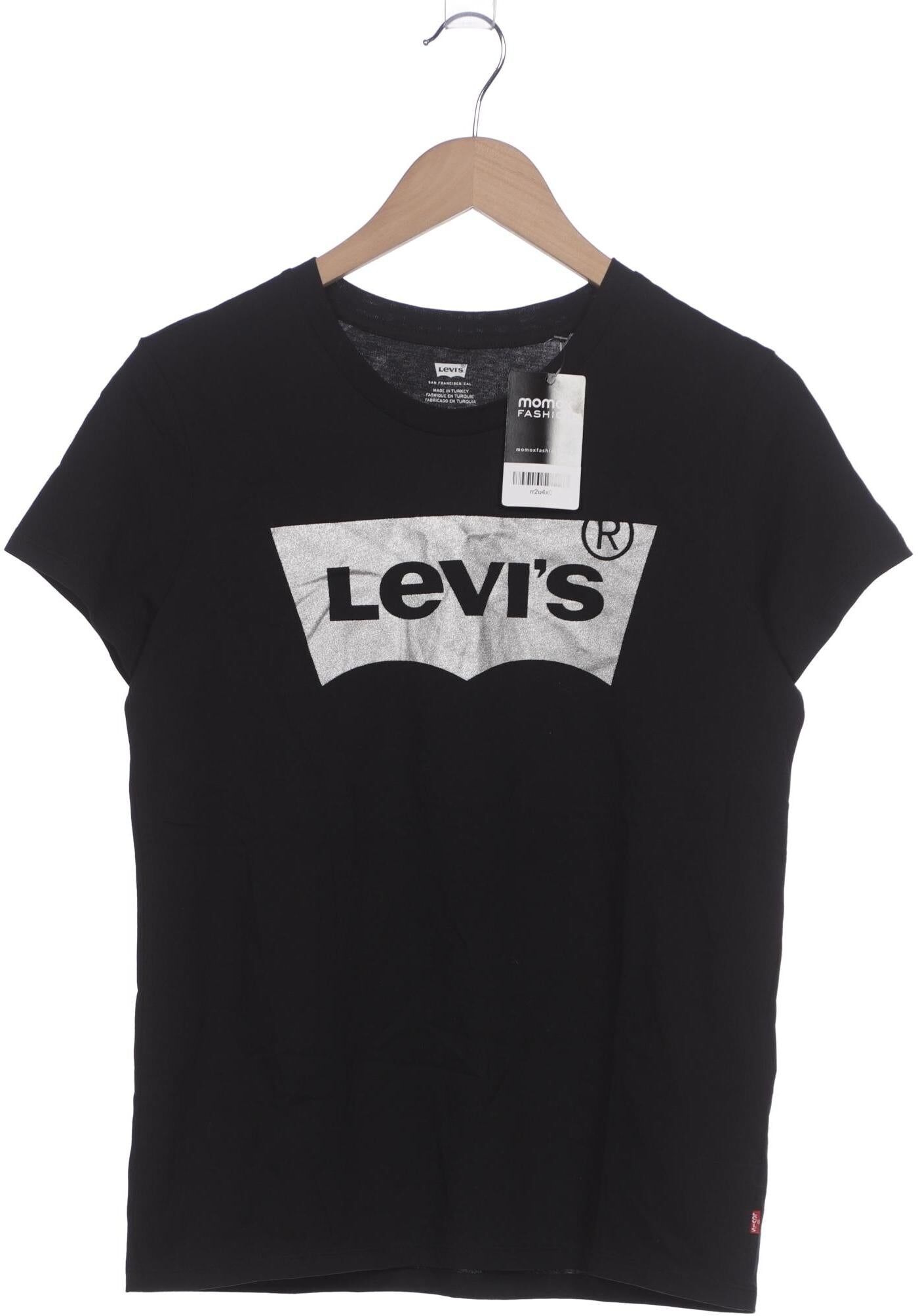 Levis Damen T-Shirt, Schwarz, Gr. M, Baumwolle - Second Hand