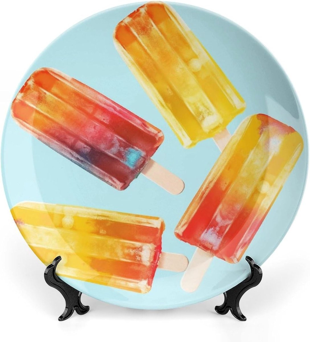 Decoratieve Keramische Wanddecoratie met Display - Wit - Diameter: 17,78 cm
