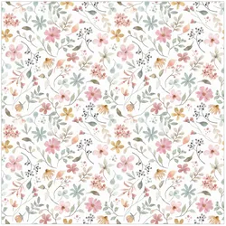 FOTOTAPETE Blumen Muster Pastell Aquarell 288/288 cm