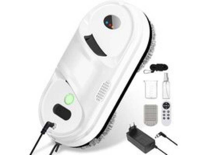 Robot Laveur De Vitre - Aspiration 5600Pa & Double Pulvérisation Automatique Robot Lave Vitre Intelligent Avec Détection Des Front