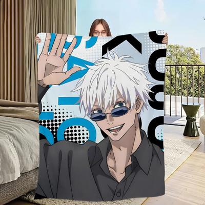 Uplift Picks Gojo Satoru Anime Flannel Throw Blanket Soft Plush Bed Cover 10 60x80in (150cmx200cm)