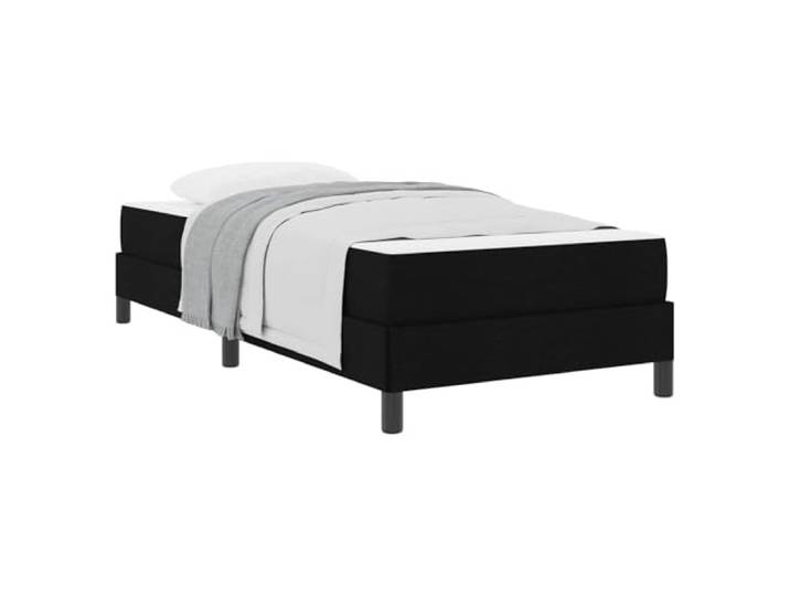 PUGYNBK Boxspringbett, 90 x 190 cm, mit schwarzer Matratze Atmungsaktiver Stoffbezug, robuster Holzrahmen, Taschenfederkerne, moderner Stil