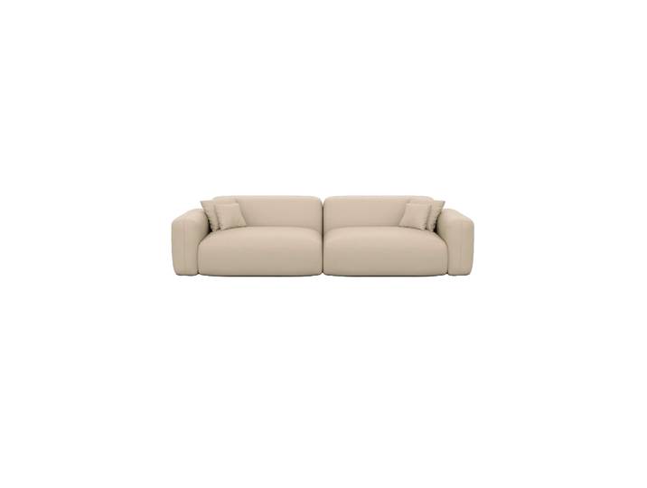 3-Sitzer Design Echtleder Sofa „Aras“ Echtleder Beige BLOOMINGLOFT Collection