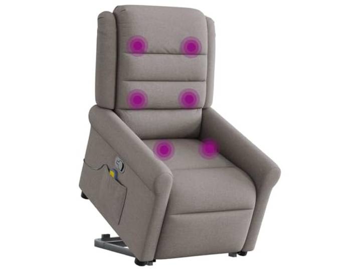vidaXL Massagesessel mit Aufstehhilfe Taupe Stoff