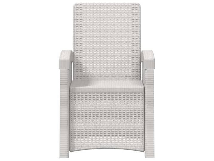 ZQQLVOO Liegesessel Garten Rattan-Optik Weiß PP 3-fach verstellbare Rückenlehne, wetterbeständig, für Terrasse Balkon, leicht zu reinigen