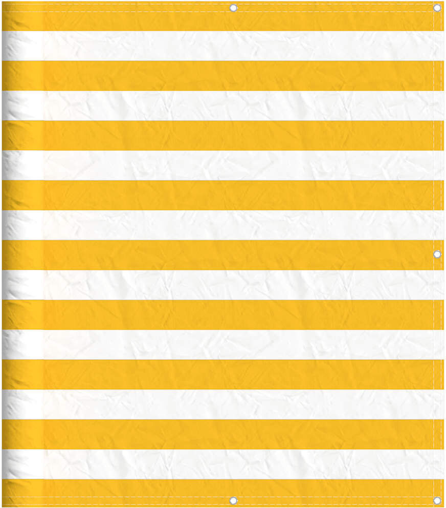 vidaXL Balcony Screen Yellow And White Stripe Yellow;White 120cm H x 700cm W