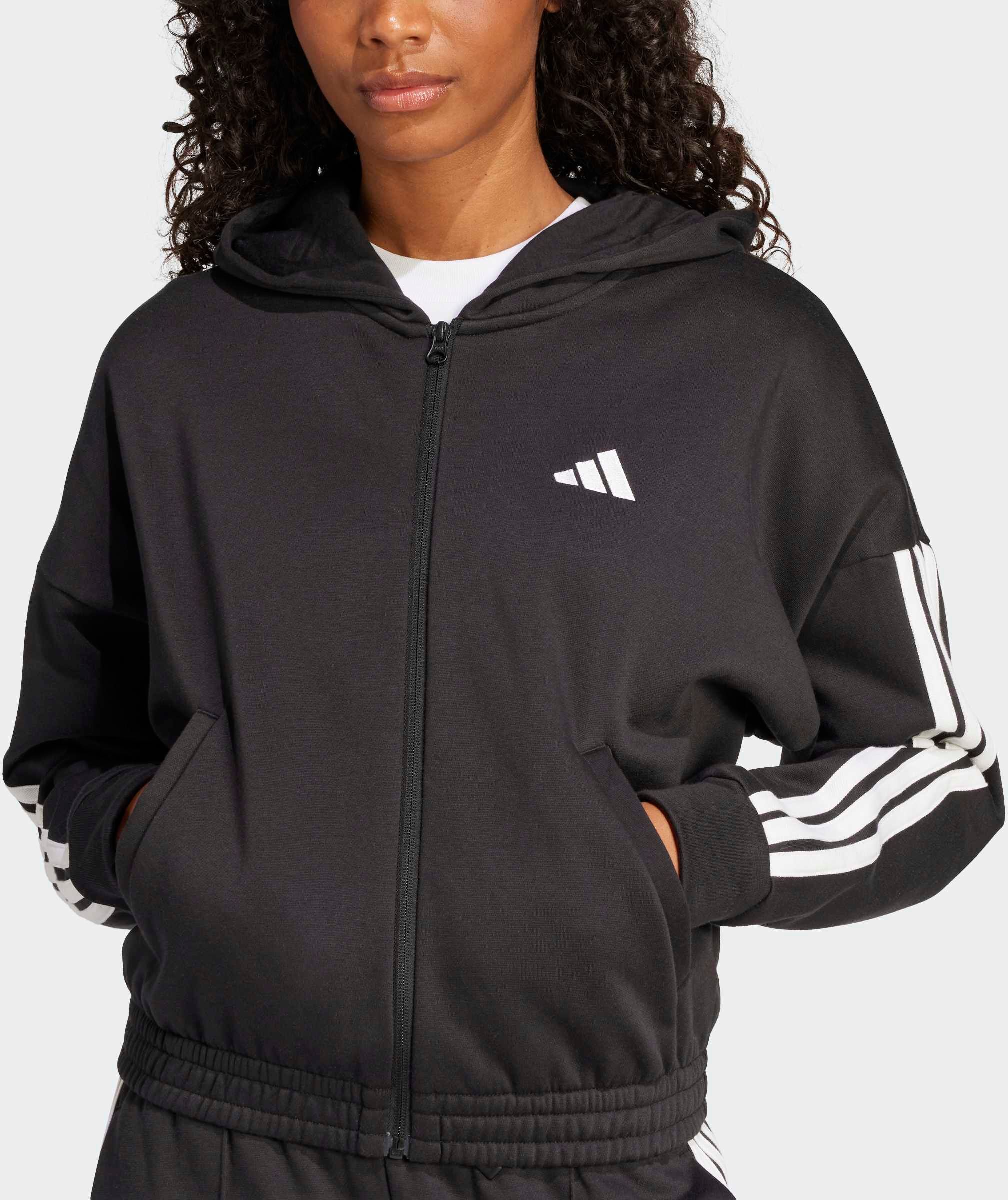 Trainingsanzug ADIDAS SPORTSWEAR "ENERGIZE", Damen, Gr. XL, schwarz, Obermaterial: 70% Baumwolle, 30% Polyester, Sportanzüge Trainingsanzug schwarz XL
